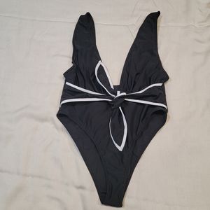 Black and white bathing suit